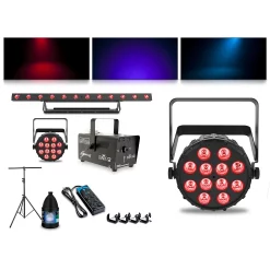 Best Pirce 👏 CHAUVET DJ CHAUVET DJ Complete Lighting Package With Two SlimPAR T12 BT, ColorBAND T3 BT And Hurricane 700 Fog Machine 😉
